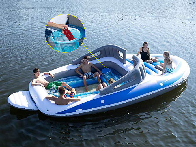 Opblaasbare speedboat_met drankkoeler