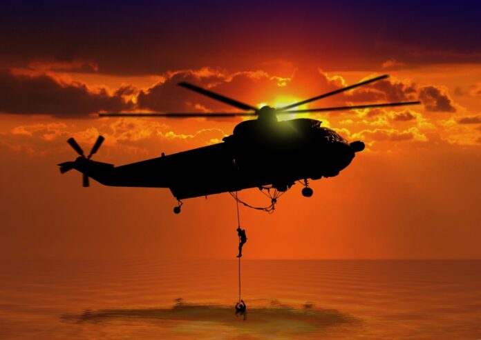 Rescue,Helicopter,At,Sea