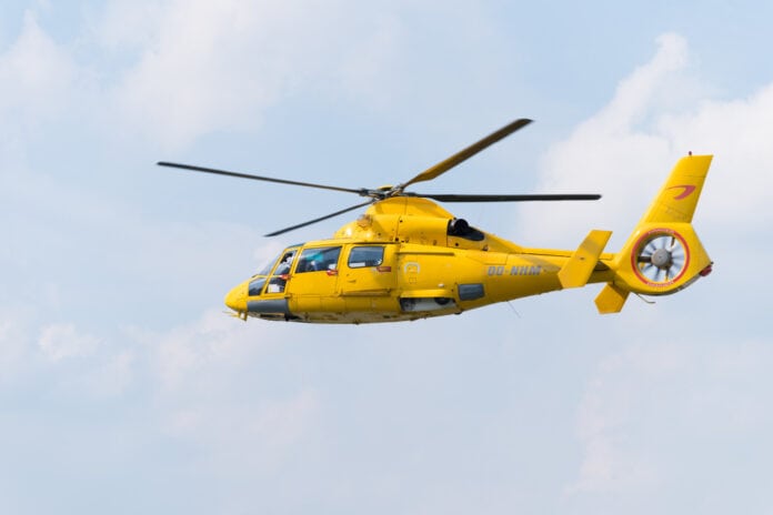 Rotterdam,,Netherlands,-,September,3,,2017:,Yellow,Offshore,Rescue,Helicopter