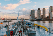 Skyline Rotterdam vanaf water