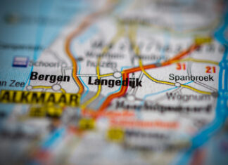 Landkaart waar ingezoomd is op Langedijk