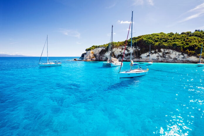 Sailboats,In,A,Beautiful,Bay,,Paxos,Island,,Greece